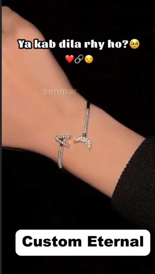 Custom Moon Initial Bracelet/Bangle