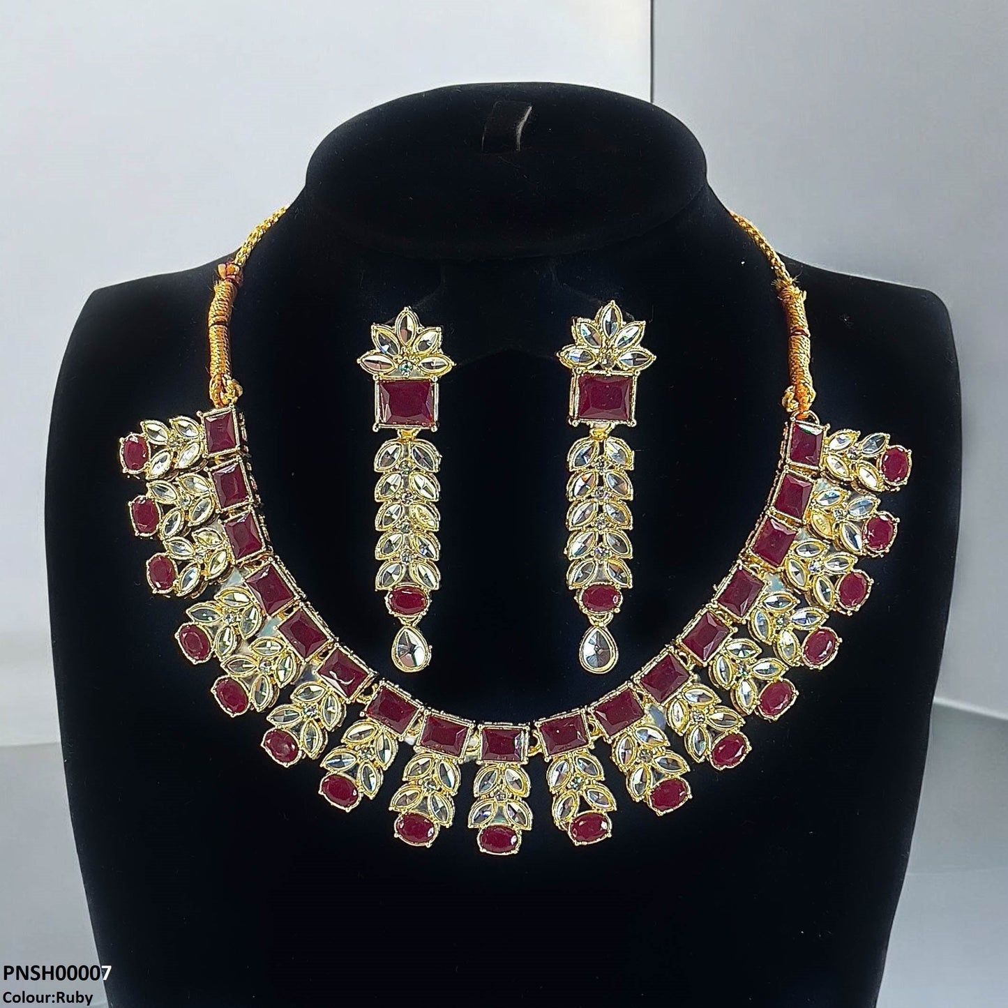 Reactangle/Oval Tear Necklace Set