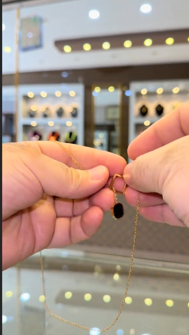Fancy Black-stoned Necklace